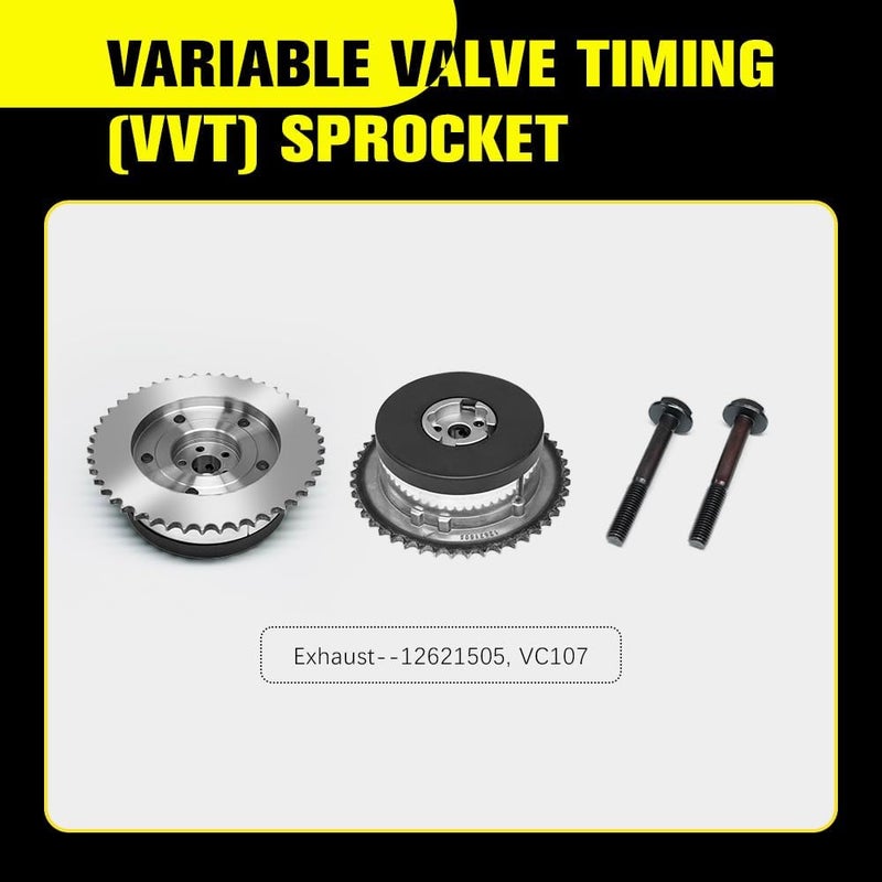 loosoo Engine Timing Chain Kit W/VVT Sprocket Compatible with Chevrolet Equinox/Malibu 2009-2017, Buick LaCrosse/Regal 2011-2017, Pontiac G5 2009-2010, GMC Terrain 2011-2017 2.2L 2.4L 4Cyl - Image 4